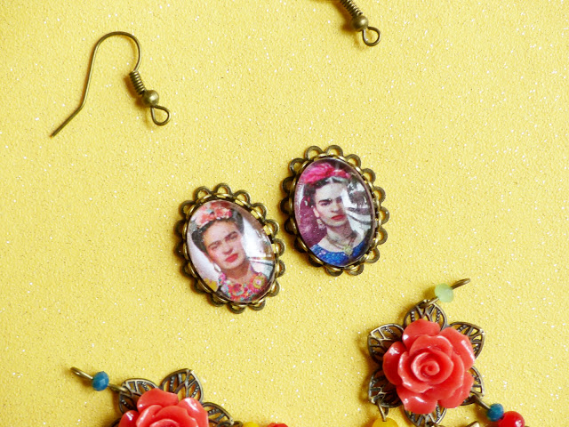 DIY, boucle d'oreilles, bracelet, Frida Kahlo, bijoux, Une fille à frange, perle des loisiris